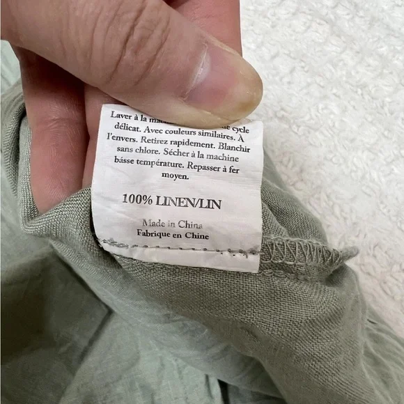 Grae Cove Lagenlook Sage Green Linen Midi Dress, M - Picture 8 of 12